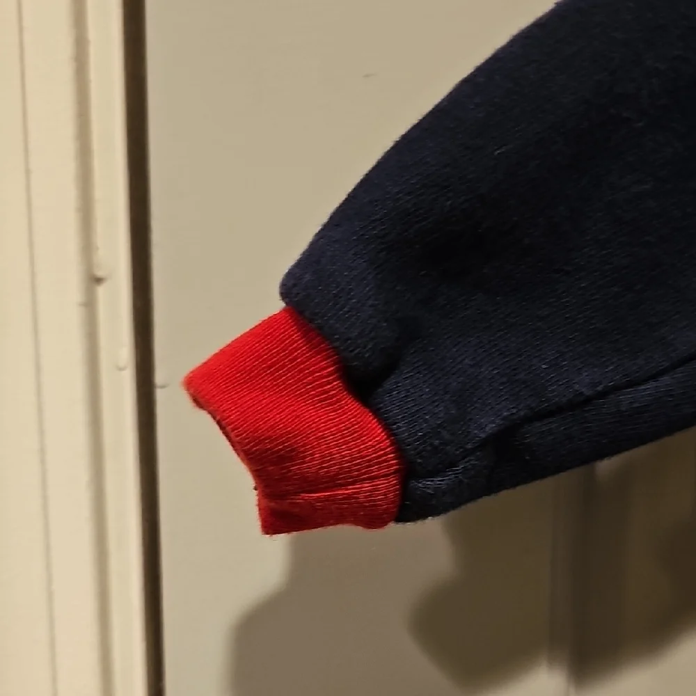 VINTAGE Polo Ralph Lauren Kids Baby Red Navy Sweatsuit One Piece 9 Month Jumper